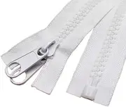 ByaHoGa 366 cm #10 Large Zip Plastic Separable Zip Double Pull for Tent Cover Sleeping Bag (DP White)