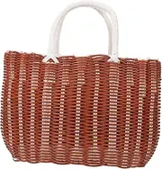 Yardwe Shopping Basket Cubes Small Woven Basket Wicker Laundry Basket Insulated Picnic Basket Small Wicker Baskets Storage Basket Rattan Basket Boxes Storage Fruit Lid Plastic Brown