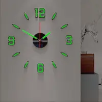 在飛比找樂天市場購物網優惠-夜光DI掛鐘客廳現代簡約靜音創意時鐘錶家用裝飾壓克力牆貼壁鐘