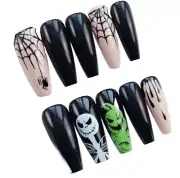 NIGHTMARE BEFORE CHRISTMAS HALLOWEEN NAILS OOGIE BOOGIE JACK SKELLITON COFFIN