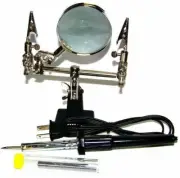 30W Soldering Iron and Helping Hand Magnifying Glass and Soldering wire Tool kit