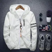 Autumn Men Jacket Fashion Clothing Male Casual Tops Slim Solid Long Sleeve Men Jacket white S