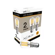 Luce Bella ST26 B15 LED 230lm Warm White 2W Globe - 2 Pack