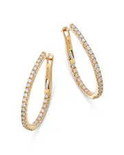 Bloomingdale's Fine Collection Diamond Inside Out Oval Hoop Earrings in 14K Yellow Gold, 0.75 tcw
