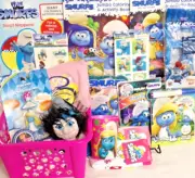 NEW SMURFS KIDS TOY GIFT BASKET PLUSH DOLLS SMURFETTE FIGURE BIRTHDAY PLAY SET