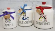 NEW Rae Dunn Disney's ALICE IN WONDERLAND Set Of 3 Canisters Artisan Collection