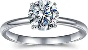 [Lian] Moissanite Solitaire Engagement Ring for Women 1.0CT D Color VVS1 S925 Sterling Silver Women's Engagement Rings Moissanite Promise Rings