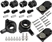 INJORA RC Brass Upgrades Diff Cover, Steering Knuckle and RC Hex Extension kit for Axial SCX24 AXI90081 Upgrades Parts 1/24 RC Crawler Car Accessories,Black