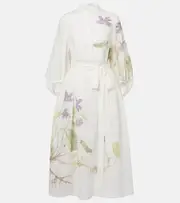 [Erdem] Erdem Linen wrap dress AU 12 white