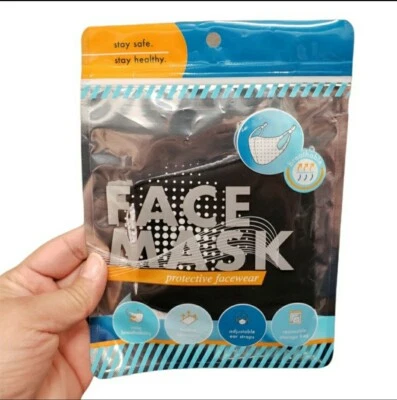 Solid Black Breathable Face Mask New