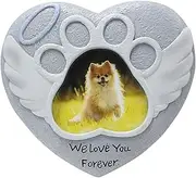 Bsbkoj Adorable Dog Memorial for Loss of Dog, Love Heart Remembrance Stone, Resin Grave Marker for Pet Bereavement, Weatherproof Memorial for Outdoor Garden Yard