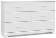 [StorkCraft] Brookside 6 Drawer Double Dresser (White) – GREENGUARD Gold Certified, Dresser for Nursery, Kids, Chest of Drawers
