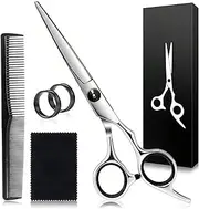 6.8-Inches Professional Hair Cutting Scissors, Stainless Steel Haircut Shears with Fine Adjustment Screw for Home Salon,Barber Hairdressing Scissor for Women Men Adults Kids