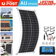 100W 12V/24V Watt Solar Panel Trickle Charger Battery Controller for Car RV Boat
