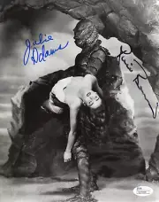 RICOU BROWNING + JULIE ADAMS SIGNED 8x10 PHOTO CREATURE FROM BLACK LAGOON JSA