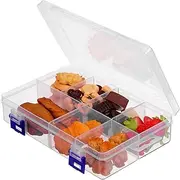 PRETYZOOM 2Pcs Clear Multi Grid Organizer Box Bead Storage Container with Removable Dividers Compartment Jewelry Organizer Sturdy for Wall Mounting and Compact