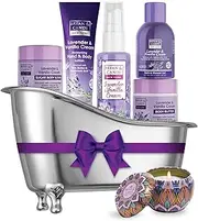 Bryan & Candy Lavender Bath Tub Kit Gift For Men & Women , Complete Home Spa Experience |Shower Gel, Hand & Body Lotion, Sugar Scrub, Fragrance Body Mist, Body Butter & Scented Candle