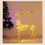 【80CM單個】聖誕鐵藝發光鹿 聖誕節裝飾品 聖誕樹裝飾鹿 櫥窗發光麋鹿 聖誕鹿擺件