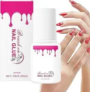 Solid Nail Glue for Press On Nails - Waterproof Solid Nail Glue Gel with Brush - Glue Extension, Long Lasting Adhesive Bond, Multifunctional Manicure Tool for Fake/Broken Nails