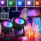 10W LED Underwater Lights RGB Remote Spotlight Floodlight Garden Landscape Lamp