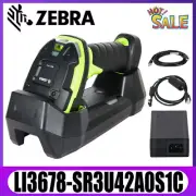 Zebra LI3678-SR3U4210S1C Wireless 1D Barcode Scanner W/ USB Cable, Cradle, PSU
