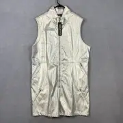 Dangerfield Romper Womens 20 Silver White Radioactive Raver Zip Up Collared NEW