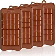Chocolate Molds Silicone - Candy Molds Break-Apart Silicone Chocolate Molds Protein and Engery Bar Silicone Molds Pack of 4