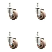3 Inch 316SS High Temp Glass Filled Nylon 3/8 Inch Threaded Stem Caster Set SCC