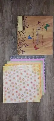 Scrapbook Book And Paper Sheets Lot