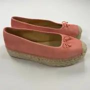 Talbots Quinn 1.5” Platform Espadrille Slip On Shoe Preppy Pink Suede Size 9.5M