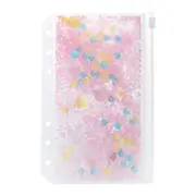 Pink Sequins Storage Zipper Bag Case A6 Divider Planner Accessories Shake Card For Spiral Notebook School Supplies