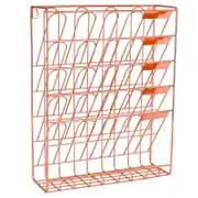 Catzon Hanging File Organizer6 Tier Wall Mount Document Letter Tray File Organizer for Home and Office -Rose Gold