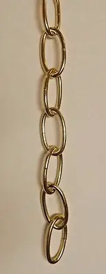 3' OF 8 GAUGE BRASS PLATED CHANDELIER FIXTURE CHAIN NEW 54151J
