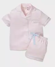 NEW PETER ALEXANDER PINK POLY SATIN TOP SHORTS PJ SET JNR 5 $69.95 NO BOX