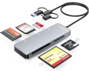 Memory Stick Pro Duo Adapter for iPhone/Android, XD/TF/MS/CF/SD Card Reader f...