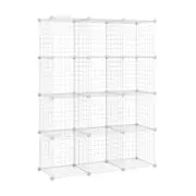 Costway Metal Storage Cabinet 12 Cubes Bookcase Display Shelves White