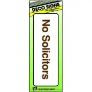 Hy-Ko 3 in. x 9 in. Plastic Self Adhesive Door No Solicitors Sign