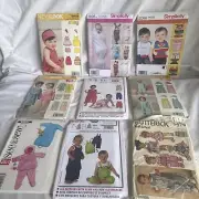 Lot 9 Sewing Patterns Toddler, Baby Clothes Simplicity New Look Burda Butterick