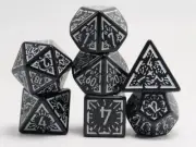 Galactic Dice Acrylic Sets - Black Design Set of 7 Dice