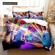 v1133 Bed Sheets Printed Grizzy N Lemmings Bedding Set Duvet Cover Bedroom Comforter Covers Single Twin King Size Quilt Cover Home /PCS 3-Piece Beddin