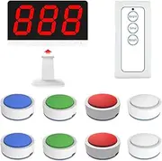Wireless Quiz Answer Game Show Buzzer System, Teacher Supplies, Add Up to 32 Buttons, 328ft, 8 Jeopardy Answer Buzzers for Game Show, Family Game Night, Debate Contests in Offices, Classroom, School