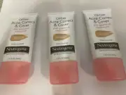 3X Neutrogena Oil-Free Acne Correct & Cover Pink Grapefruit Moisturizer 1.7oz