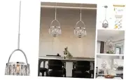 Crystal Pendant Light Round 1-Light Chandelier Modern Pendant Lights Chrome