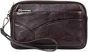 [JANeGWXRUuW] Men's Leather Clutch Bag Multifunctional Tote Bag for Travel, Home, Camping