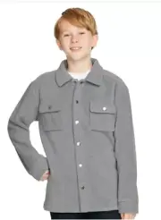 Quiksilver Youth Fleece Shirt Jacket Gray Size Large-14/16 NWT