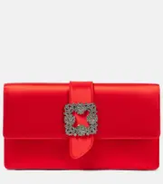 [Manolo Blahnik] Manolo Blahnik Capri embellished satin clutch One Size red