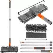 Window Cleaner Mop Wipe Tool Set Extra Long Handle Squeegee Pole With 2 Clothsの