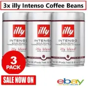 3x Illy Intenso Bold Roast Coffee Beans Bold Roast Intense Robust Full Flavour