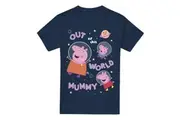 Peppa Pig Mens Is Out Of This World Mummy Pig T-Shirt (Navy) - UTTV5155