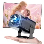 Smart Mini Projector with WiFi and Bluetooth,4k Portable Projector, 180° Black